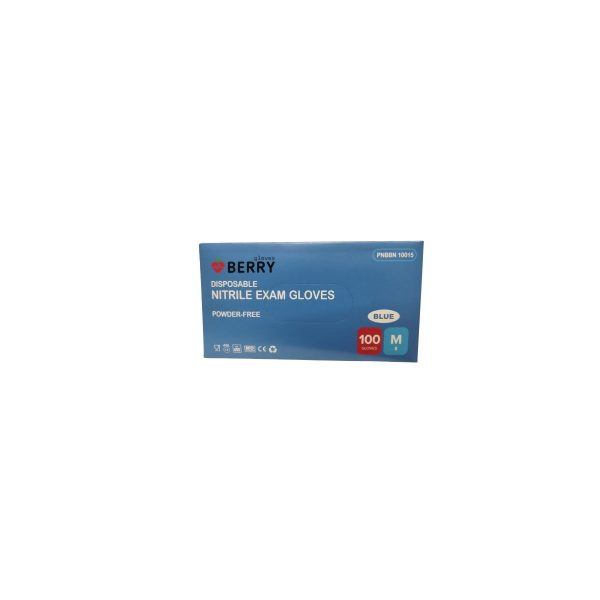 Zili/violeti BERRY Nitrila cimdi, bez pūdera N100, 100 gb