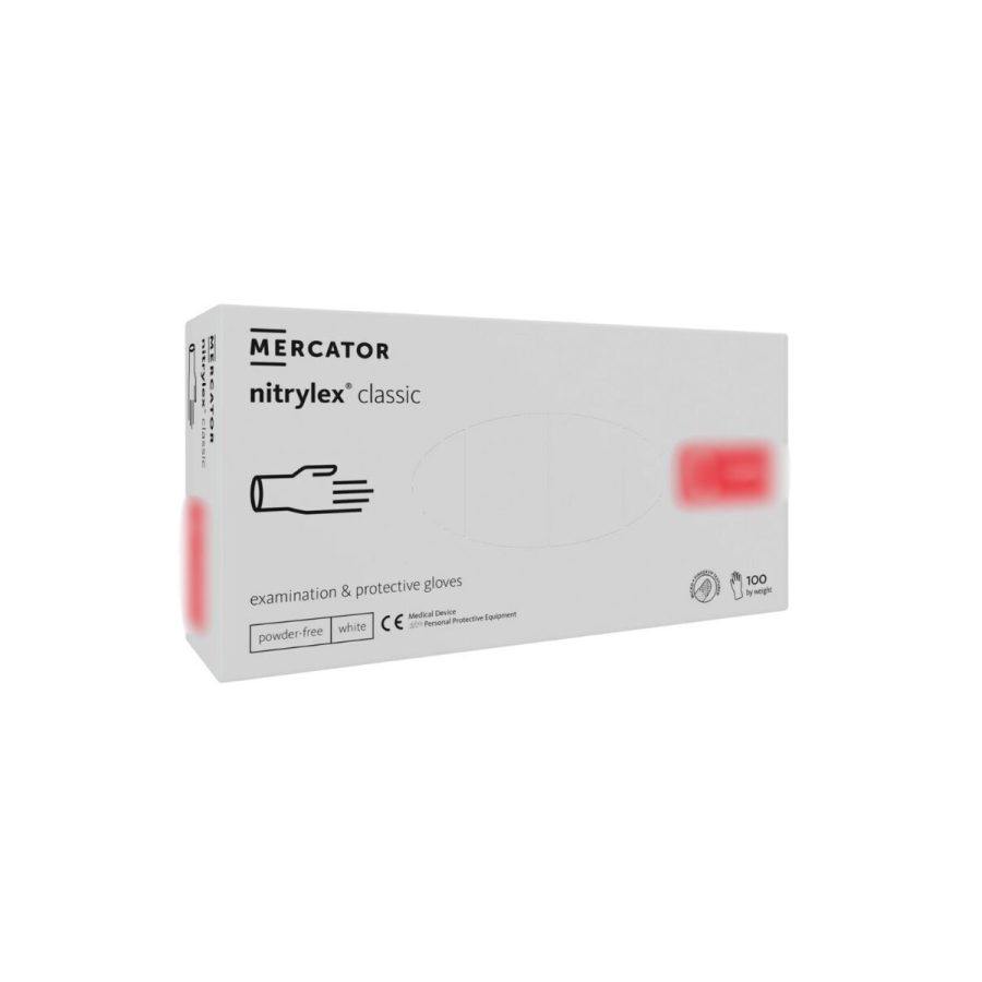 Balti nitrylex classic Nitrila cimdi, bez pūdera N100 Balti nitrylex classic Nitrila cimdi, bez pūdera N100