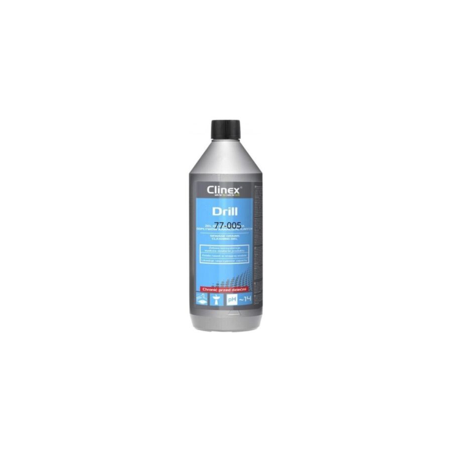 Kanalizācijas cauruļu tīrīšanas gēls CLINEX DRILL 1000 ml Kanalizācijas cauruļu tīrīšanas gēls CLINEX DRILL 1000 ml