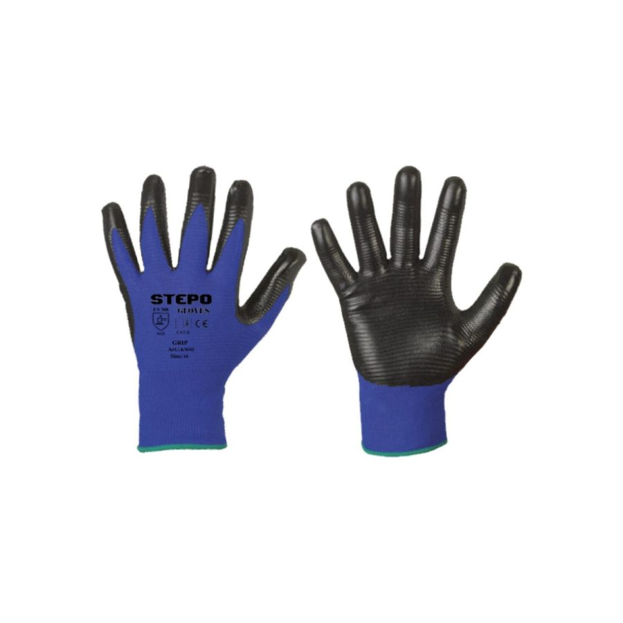 Darba cimdi GRIP, gofrēts nitrils Darba cimdi GRIP, gofrēts nitrils