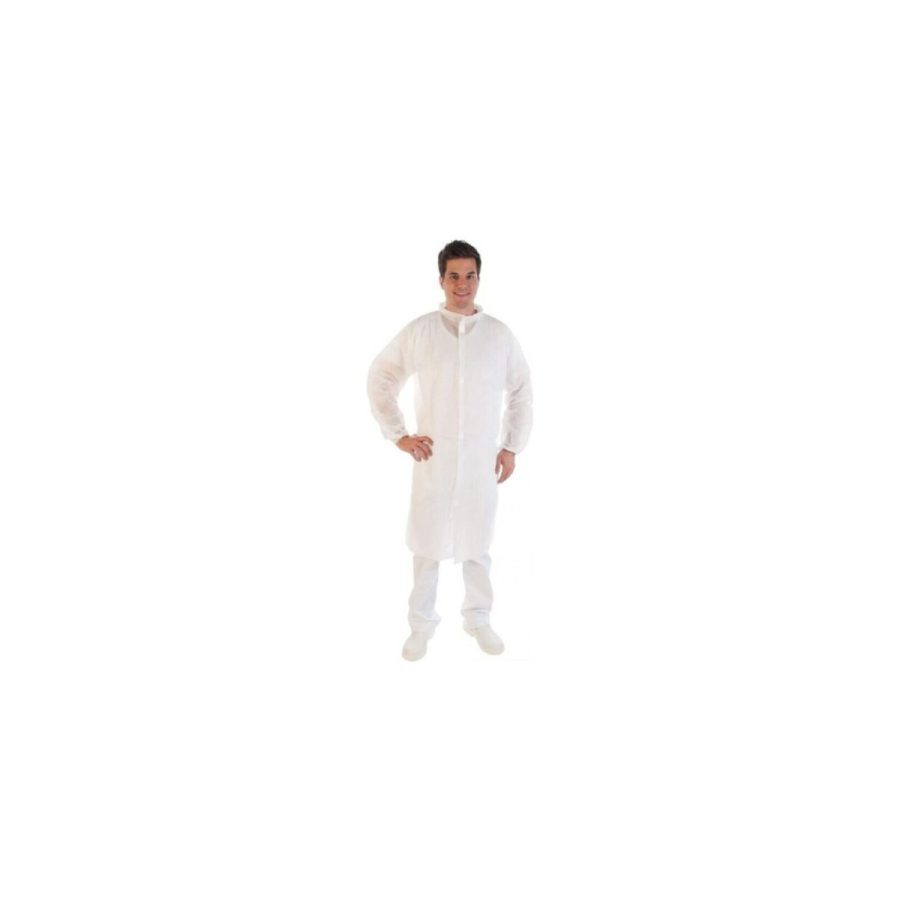 Halāts ar velcro aizdari, balts Halāts ar velcro aizdari, balts