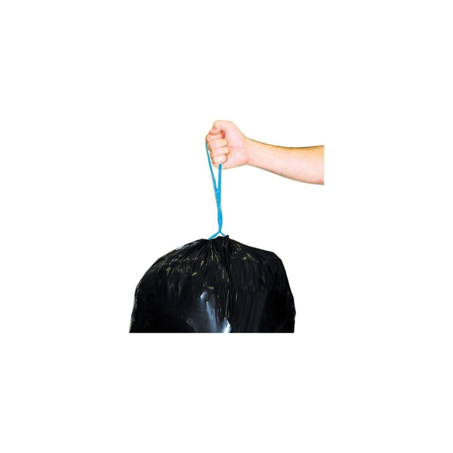LDPE atkritumu maisi ar aizvelkamu auklu, 60 L, 25 mikroni, 10 gab./rullī LDPE atkritumu maisi ar aizvelkamu auklu, 60 L, 25 mikroni, 10 gab./rullī