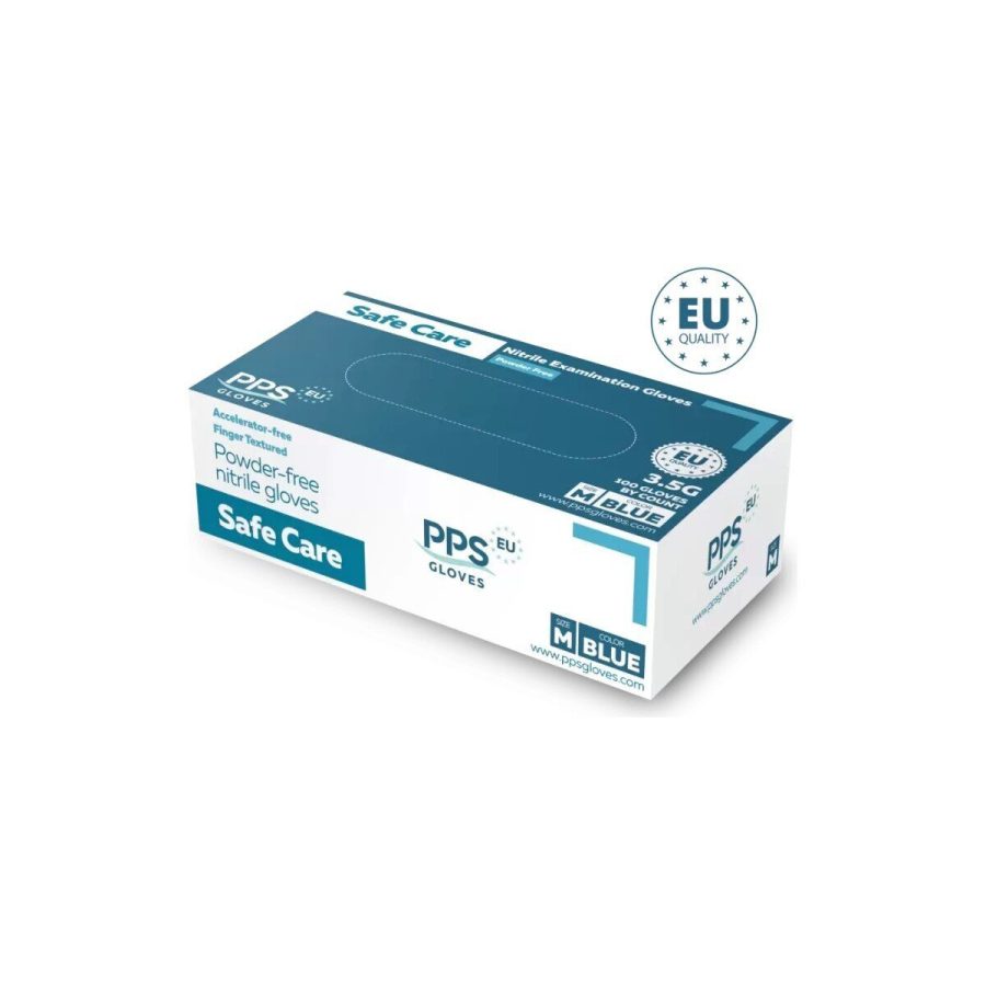 Nitrila cimdi, nepūderēti «PPS gloves», zili. Nitrila cimdi, nepūderēti «PPS gloves», zili.