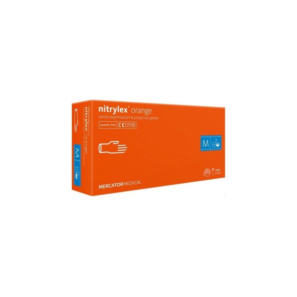 nitrylex orange N100 — oranži nitrila cimdi bez pūdera