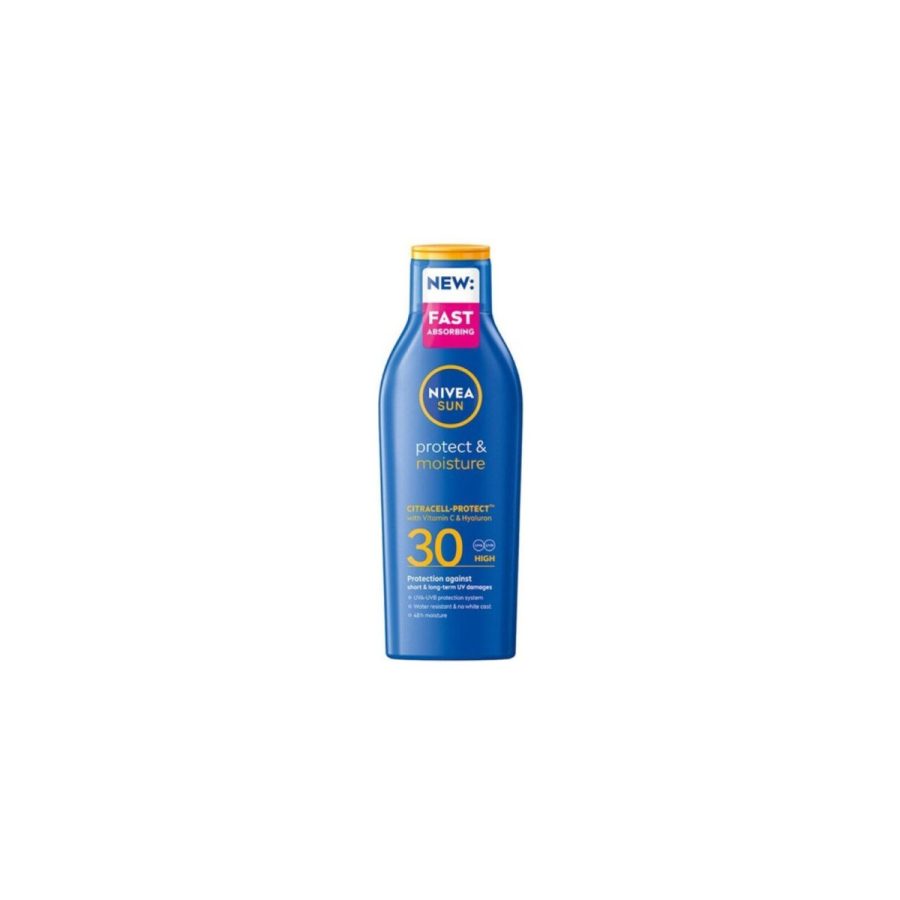 NIVEA SUN Protect&Moisture SPF30 mitrinošs losjons aizsardzībai pret sauli, 200 ml NIVEA SUN Protect&Moisture SPF30 mitrinošs losjons aizsardzībai pret sauli, 200 ml