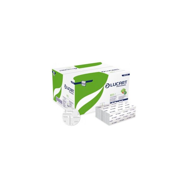 Lucart ECO Z papīra roku dvieļi loksnēs (Z-locījums, 2 sl.), 15 iepakojumi