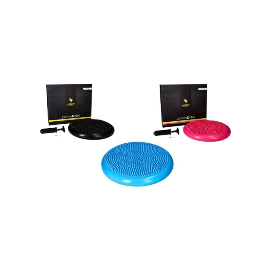 Sensomotorais spilvens ar pumpi yellowSPORT yellowDISK zils 34 cm