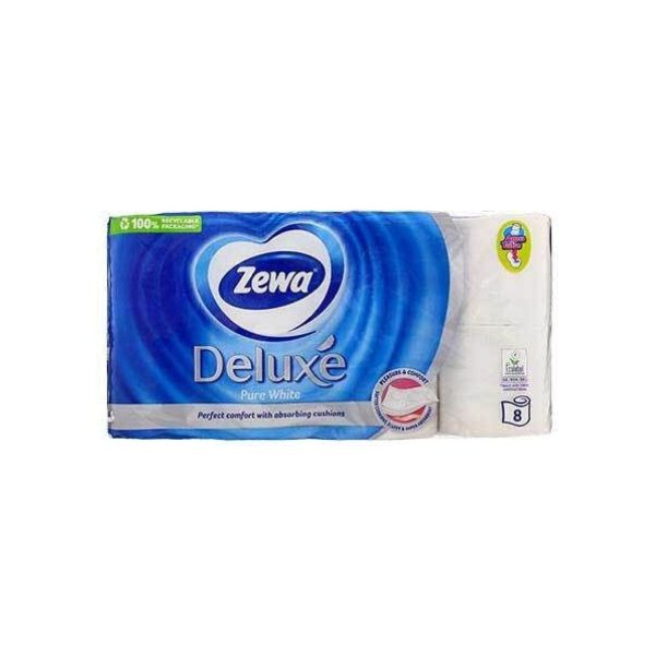 ZEWA Deluxe Pure White tualetes papīrs, 8 ruļļi