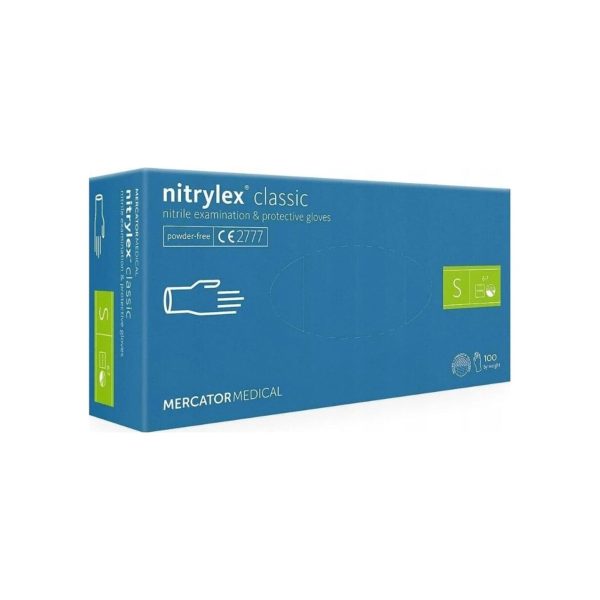 Zili nitrylex classic nitrila cimdi, bez pūdera N100
